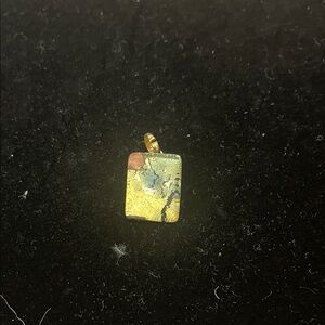 Murano Gold and Black Rectangular Pendant